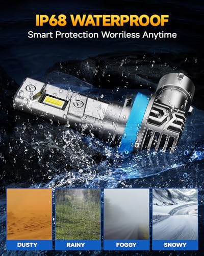 Ursprung Ultra Bright H11 9005 Led Bulb Combo, Upgraded 5th-Gen 16 CSP for Superior ๐๐๐% Brightness, 6500K Cool White, H8/H9/HB3 Fog Bulbs, 60,000 Hours Lifespan, IP68 Waterproof, Pack of 4