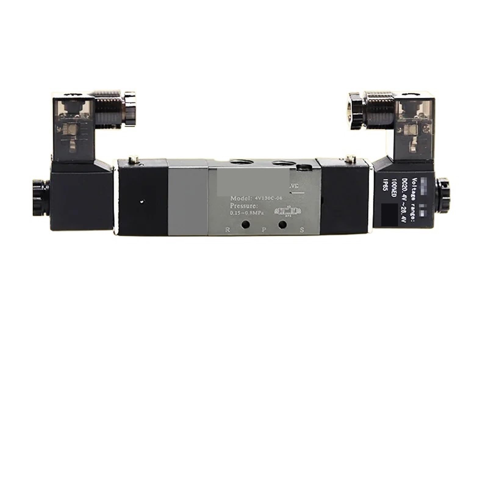 Uyqukggpsn 4V130c-06 Dc24v 1Pcs 4V130 4V230 4V330 4V430 Pneumatic 5 Way Center Close Air Solenoid Valve Block Manifold Plate With Fitting Dc24v 12V Ac110v 220V(,No Fittings)