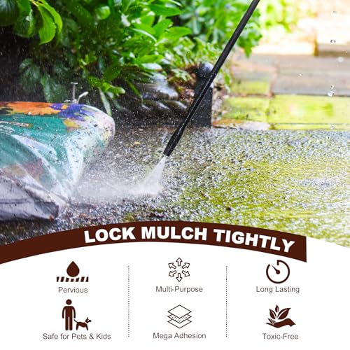 Image of Rocks Glue for Landscaping, 0.5 Gallon Mulch Glue, Fast-Drying Adhesive for Rock, Gravel & Mulch, Non-Toxic, Long-Lasting Stabilizer for Pine Straw, Pebbles & Weed Barrier, Strong Spray for Outdoor