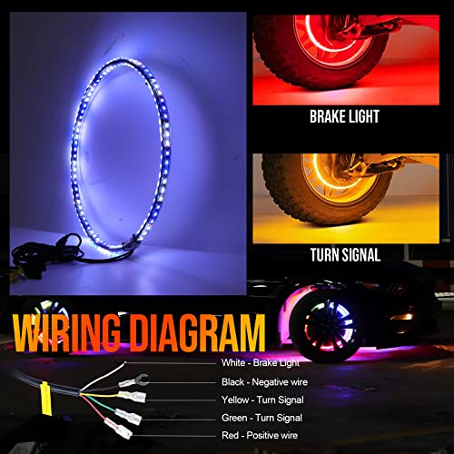 Addsafety Wheel Ring Lights Double Row Dancing Chasing Color 15.5Inch Wheel Rim Lights Car Tire Lights W/Turn Signal And Braking Functionand 4Pcs #TOP3