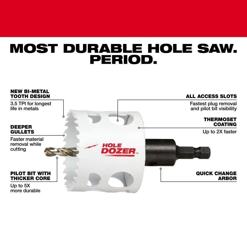 28Pc 49-22-4185 for Milwaukee All Purpose Professional Hole Dozer Hole Saw Kit - White