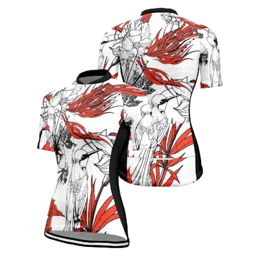 Mateju Maillot Ciclismo para Mujer, Ropa Ciclismo Exterior Cómodo Transpirable, Verano Secado Rápido Camisetas Manga Corta Camiseta Elástico para Deportes de Interior (Cártamo,4XL)