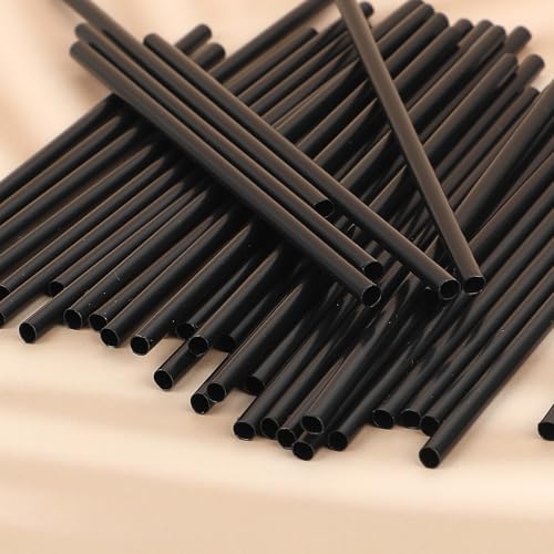 200 pitillos plásticos negros 5.1 pulgadas para bebidas miniatura 7