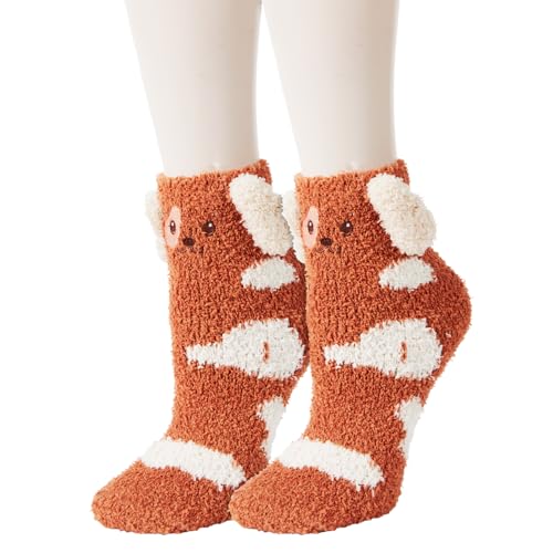 Image of Benefeet Sox Cute Fuzzy Socks for Women Girls - Fluffy Cozy Warm Winter Funny Animal Slipper Plush Sleeping Socks