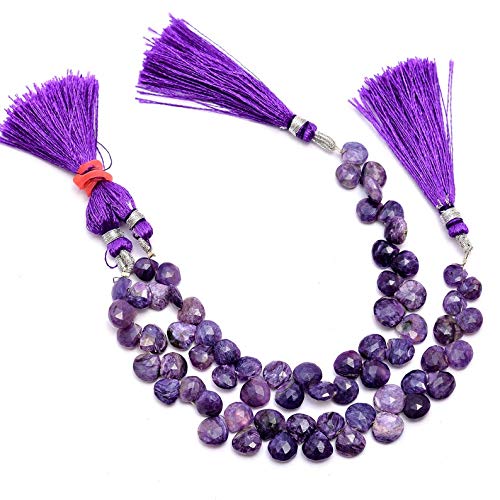 Charoite violette perles briolette cœur pour créer un cadeau unique