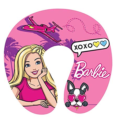 Hotel Linen Klub Kidz Barbie BRB_NP_PNK Barbie Neck Pillow - Polyester Barbie Pink Color Free Size Neck Pillow 35x35 cm