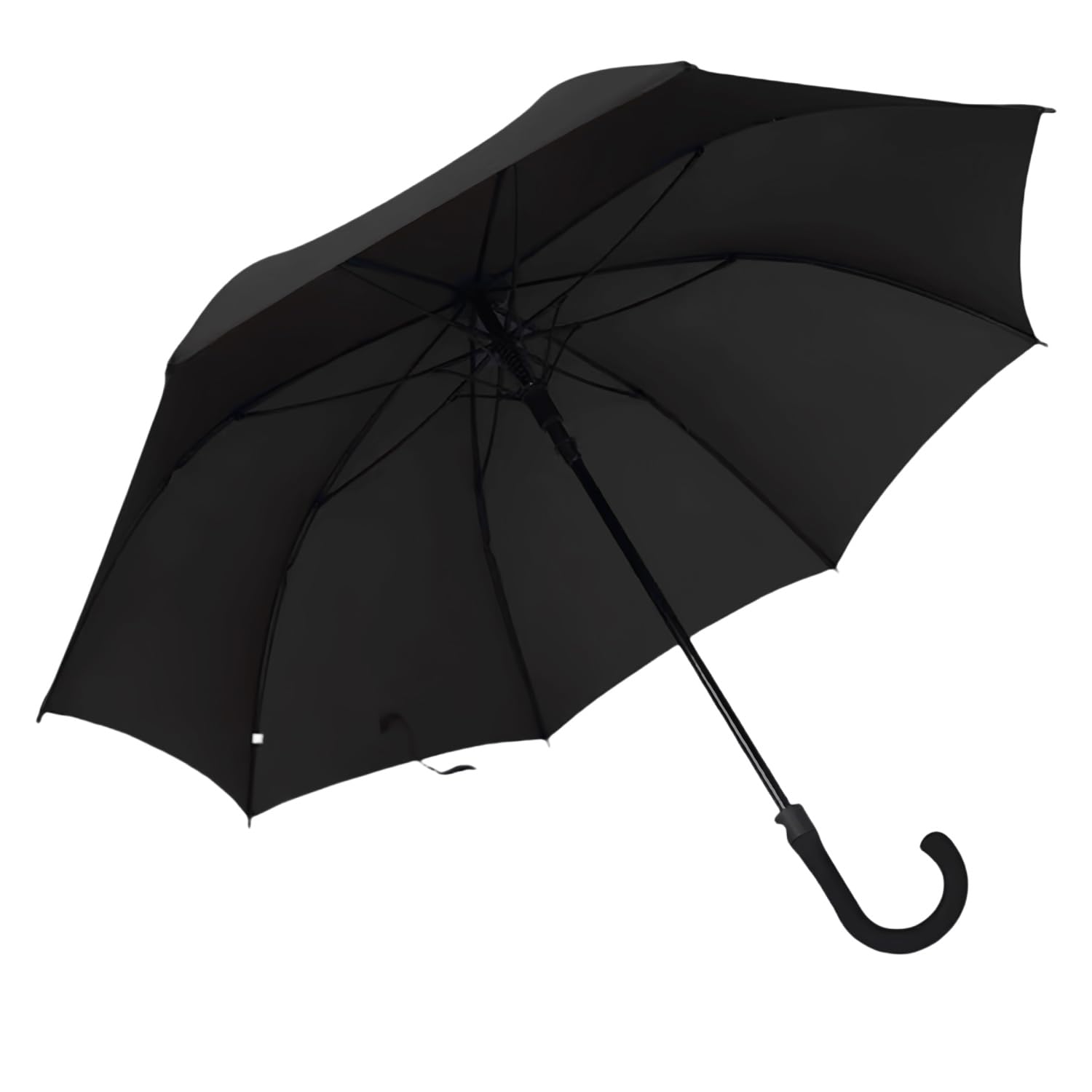 Gadgetking Men's Black Large Umbrella Classic Automatic Open With Crook Handle Hook Wedding Brolly Walking Brolly Gents Ladies Gents Wo Strong Rain Auto Strong (1 X Large Hook Handle)