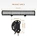 Auxbeam 20 Inch LED Light Bar 126W Light Bar with 42pcs 3W Led Off Road Driving Lights Spot Flood Combo Beam for Jeep Driving Off Road ATV SUV UTV