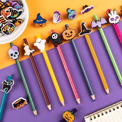 Clips decorativos para lápices Halloween, 50 unidades miniatura 5