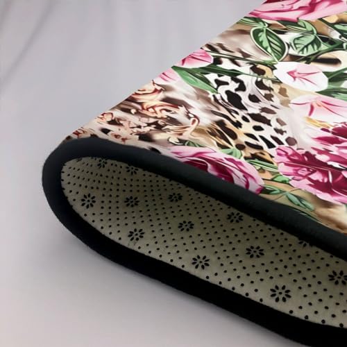 Tapis moderne doux à imprimé tigre et léopard rose premium - 7