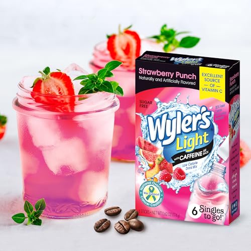 Image of Wyler's Light Singles To Go Water Drink Mix, Strawberry Punch, 96 Packets