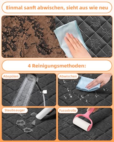 UPAWPIA Hundedecke Auto Rückbank 100% Wasserdicht Kratzfeste Autoschondecke Hund Rücksitz mit Seitenschutz und Sichtfenster Hundematte Auto Rückbank Universal für PKWs LKWs und SUV mit Sicherheitsgurt