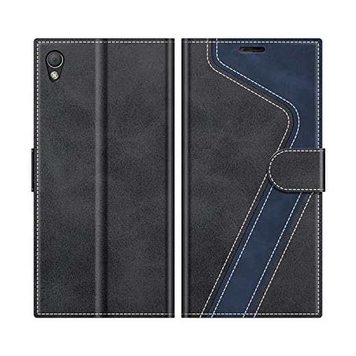MOBESV fodral kompatibel med Sony Xperia Z3, magnetiskt mobilfodral flip-fodral till Sony Xperia Z3 telefonfodral, Svart