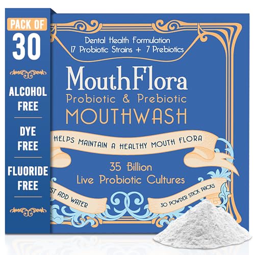 Probiotic & Prebiotic Mouthwash | Gentle Mouthwash for Sensitive & Oral Thrush-Prone Mouths | Soothing pH Balancing | Promotes Fresh Breath & Gum Health 30 Pack
