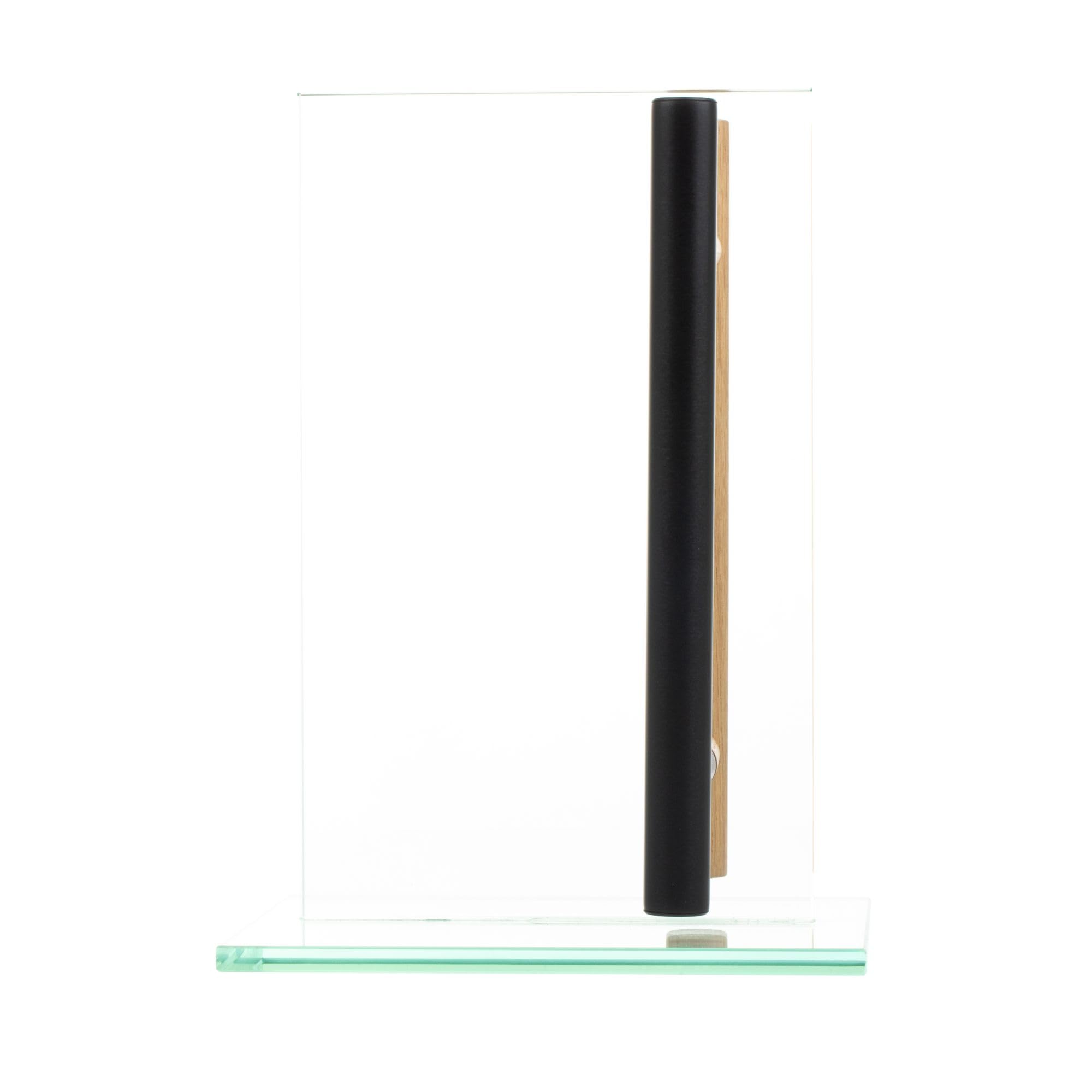 MLS Tirador para Puertas de Sauna y Spa, Par de manillas con Tacto Agradable, Manija de Aluminio y Madera, para Puertas Interiores de Vidrio y Madera, Longitud 250 mm, 150 mm entre Orificios, Negro