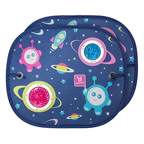 Ben Bat - Tapasol Circle Dream - Parasol Coche Bebé - Pack de 2 Unidades - Medidas 44 x 38 cm - Filtra el Sol con Bellos Colores - Protege al Bebé de los Rayos UV - Fijación con Ventosas