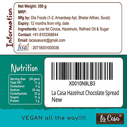 Image of La Casa Choco Spread Combo - Hazelnut + Dark Chocolate Spread | 2x350g |