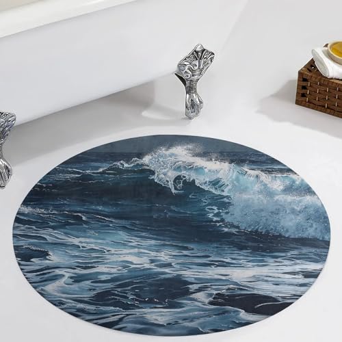 Alfombra de cocina pequeña lavable y mullida con ondas 6