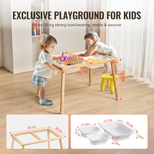 image for VEVOR Sensory Table for Toddlers, Kids Activity Table with 3 Foldable 