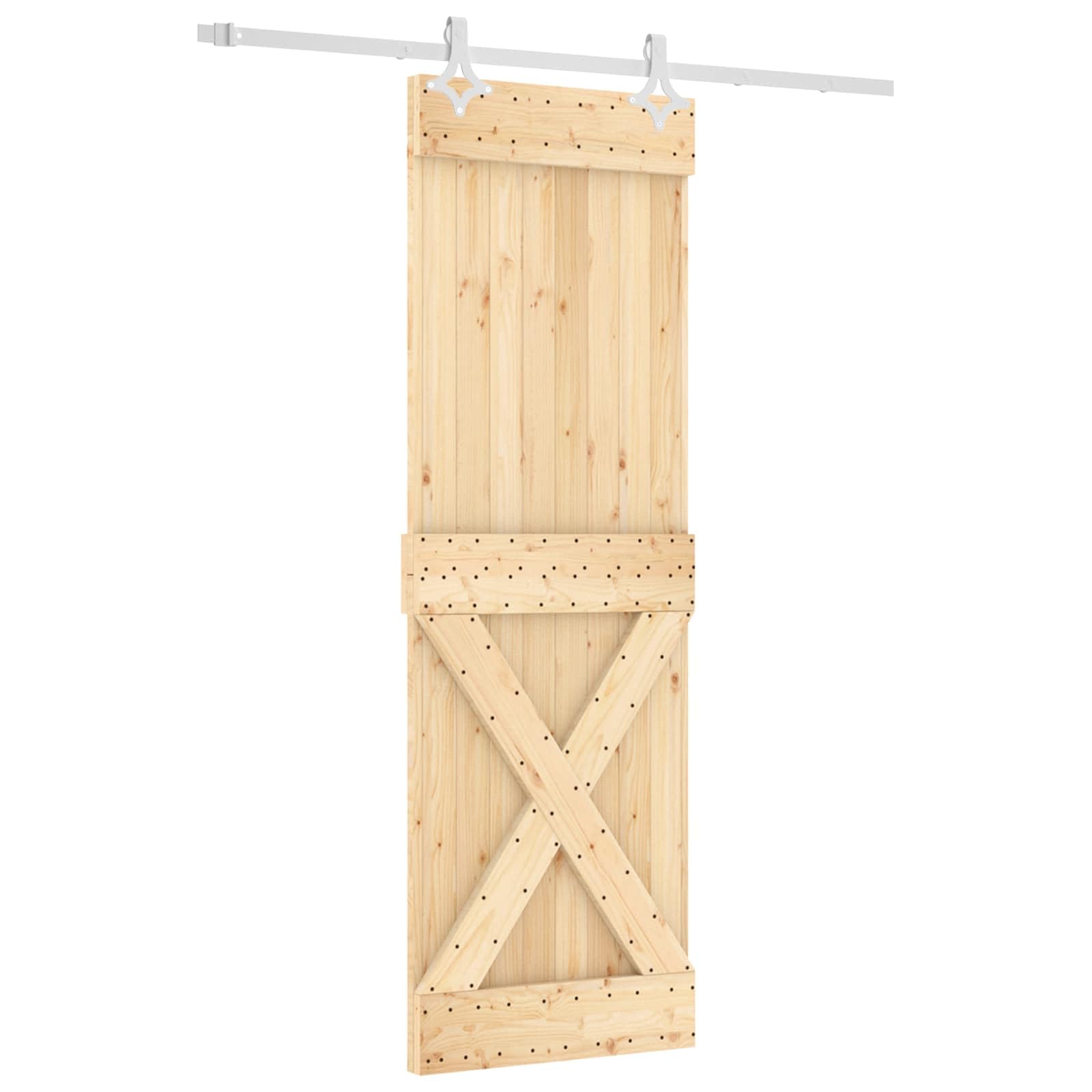 Puerta corredera 70 x 210 cm madera pino y blanco