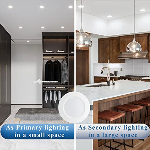 Eande Lot de 10 Spots LED Encastrable 5W IP44 98mm, Blanc Neutre 4000K Éclairage encastré Étanche 450lm, Spot LED Extra Plat 25mm, Spots de Plafond 230V pour Salle de Bain Salon Cuisine, Trou 75-85mm - Image 6