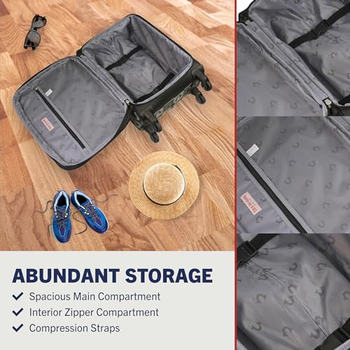 True Religion 31" Rolling Luggage, Soft Sided Suitcases with Spinner Wheels, Black3