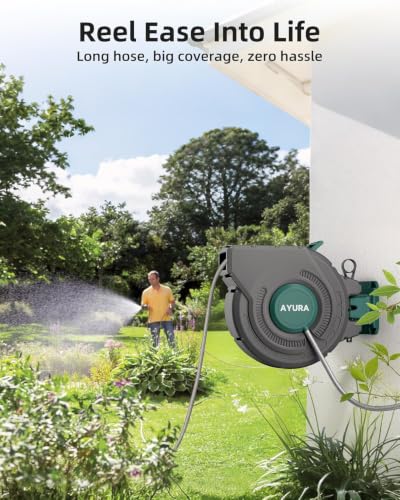1/2" x 100' AYURA Retractable Garden Hose Reel - image 2