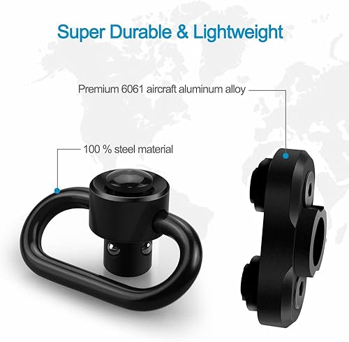 Miniatura 3 de Bontok Sling Swiels - Juego de accesorios Mloc de montaje de cabestrillo de 1.25 pulgadas para honda tradicional de dos puntos