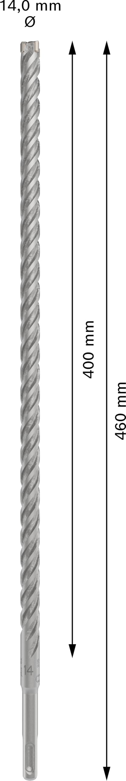 Bosch 1x PRO SDS plus-5X Hammerbohrer, 14 x 400 x 460 mm – Ansicht 3