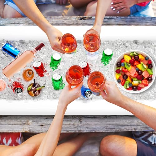 Jasonwell Inflatable Serving Bars Ice Buffet Salad Serving Trays Food Drink Holder Cooler Containers Indoor Outdoor BBQ Picnic Pool Party Supplies Beach Luau Hawaiian Tropical Cooler