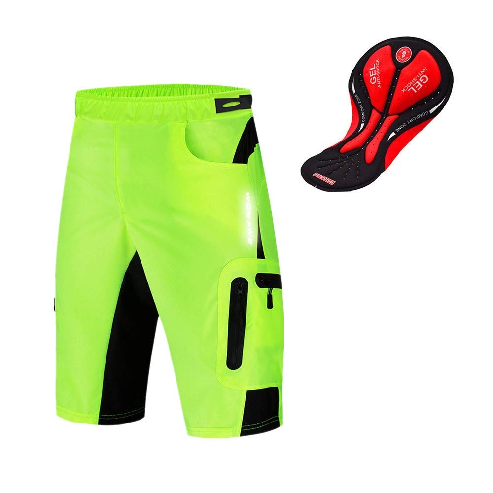 WOSAWE Herren Fahrradhose Kurz mit 3D Sitzpolster Loose-Fit MTB Hose Atmungsaktiv Radfahrren Unterwäsche