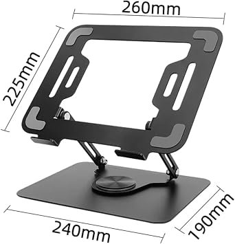 McStorey Taşınabilir Katlanabilir Ayarlanabilir Laptop Standı – Alüminyum, Ergonomik Dizüstü Bilgisayar Yükseltici, Kademeli Yükseklik Ayarı, Tüm Laptoplar İçin Uyumlu 10 inç-17 inç Siyah