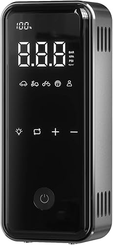 DENVIX Compresor de aire portátil para inflado de neumáticos, compresor de aire inalámbrico de inflado 2 veces más rápido, bomba de aire eléctrica