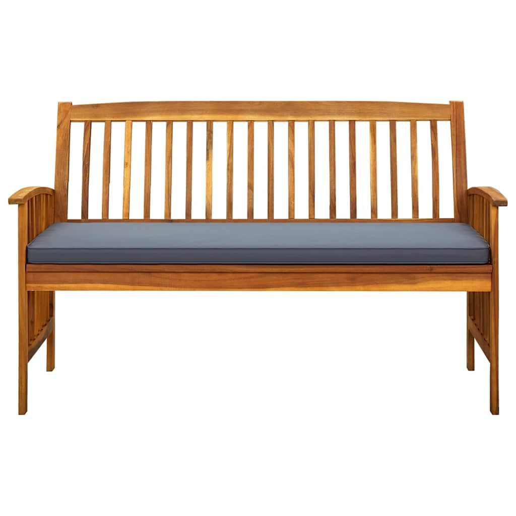 Ławka ogrodowa z poduszką 147 cm lite drewno akacjowe