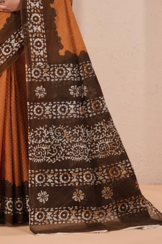 Image of TAMAIRA FASHION Mulmul Pure Cotton Saree For Woman Batik Printed|Office Wear Daily Wear Sarees For Women Without Blouse Piece (Available in 13 Colours)