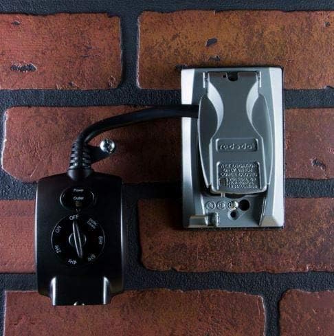 Miniatura 4 de Temporizador mecánico de cuenta regresiva de 15 amperios para exteriores del atardecer al amanecer con toma de tierra