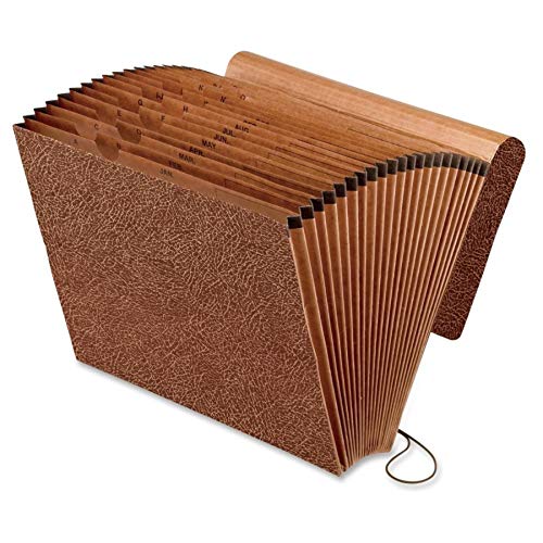 Pendaflex 01365 Leather-Look Index Expanding File With Elastic Cord, Red, Letter - Image 2