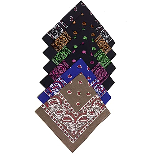 Supcow BANDTGYB01-06 12 Pack Paisley Bandana Novelty Cotton Bandanas Cowboy Handkerchiefs Classic Scarf thumb #3