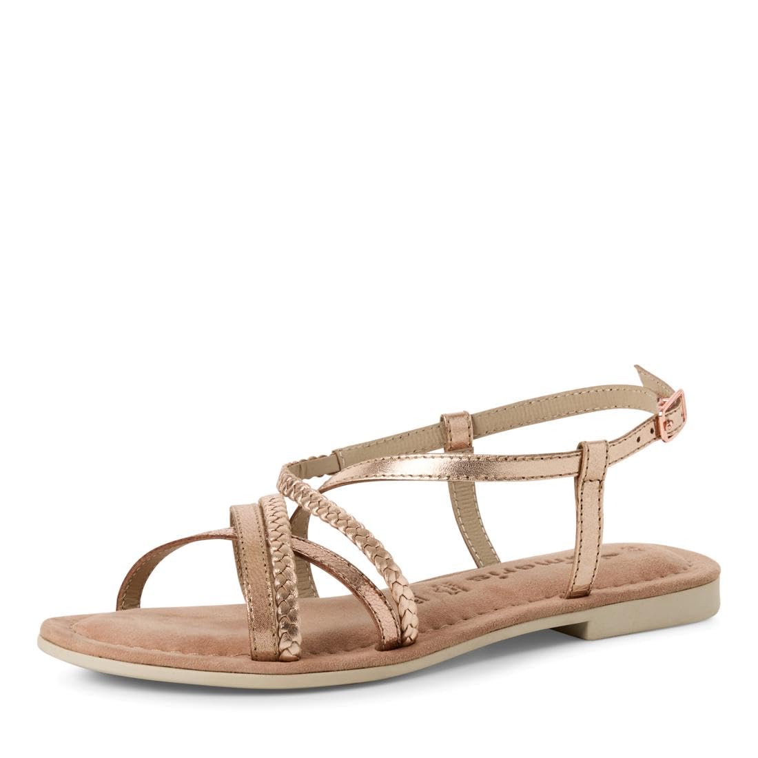 Tamaris Women’s leather sandal flat metallic 7.5 UK