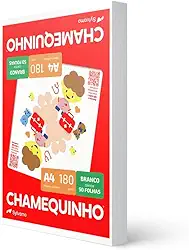 Papel Sulfite A4, Chamex, 29882, Chamequinho, 180 gramas, Branco, International Paper, 50 Folhas