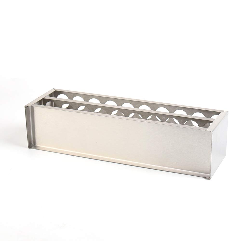 Estante para tubos, material de acero inoxidable, 20 agujeros (2 x 10), adecuado para tubos de diámetro ≤ 21 mm, TTR020-001