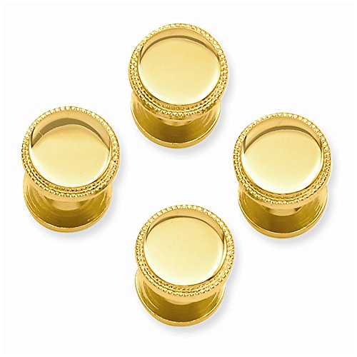 Jewels By Lux Gold-Plated Kelly Waters Four Piece Polished Beaded Tuxedo Studs