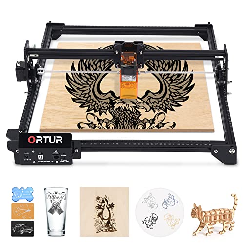 ORTUR Laser Master 2 S2 LU2-2, 24V Laser Engraver, Laser Engraving Cutting Machine, DIY Laser Marking for Wood, Metal, Compresed Spot CNC, 32-bit Motherboard Laser GRBL, Engraving Area 410x390mm