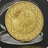 REZAJDUIE Pièce commémorative 2023 Pologne, pièce plaquée Or, pièce de Monnaie Polonaise, Cadeaux Souvenirs à Collectionner