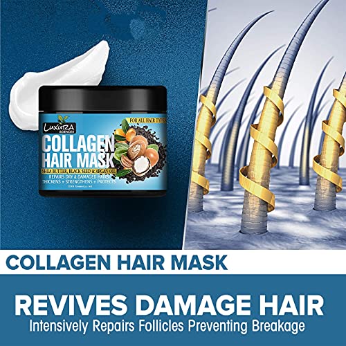 Image of Luxura Sciences Collagen Hair Mask /After Shower Conditioner With Black Seed Oil, Argan Oil & Shea Butter 100G (Refreshing Peace)