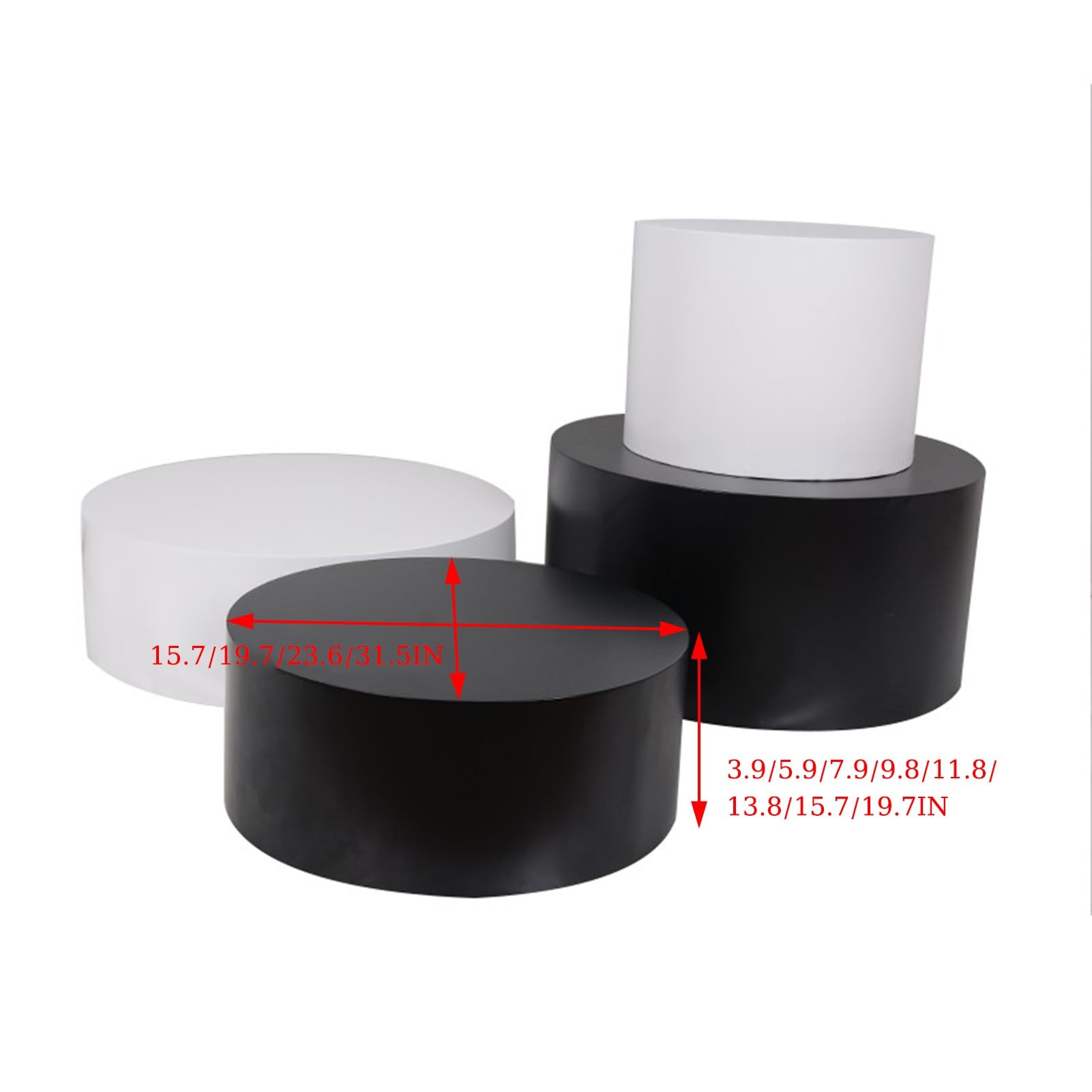 Supporto cilindrico Rotondo Nero per Esposizione di manichini - Base a Colonna da 60x15 cm per Negozi di Abbigliamento, Abiti da Sposa, vetrine e allestimenti per Punti Vendita.