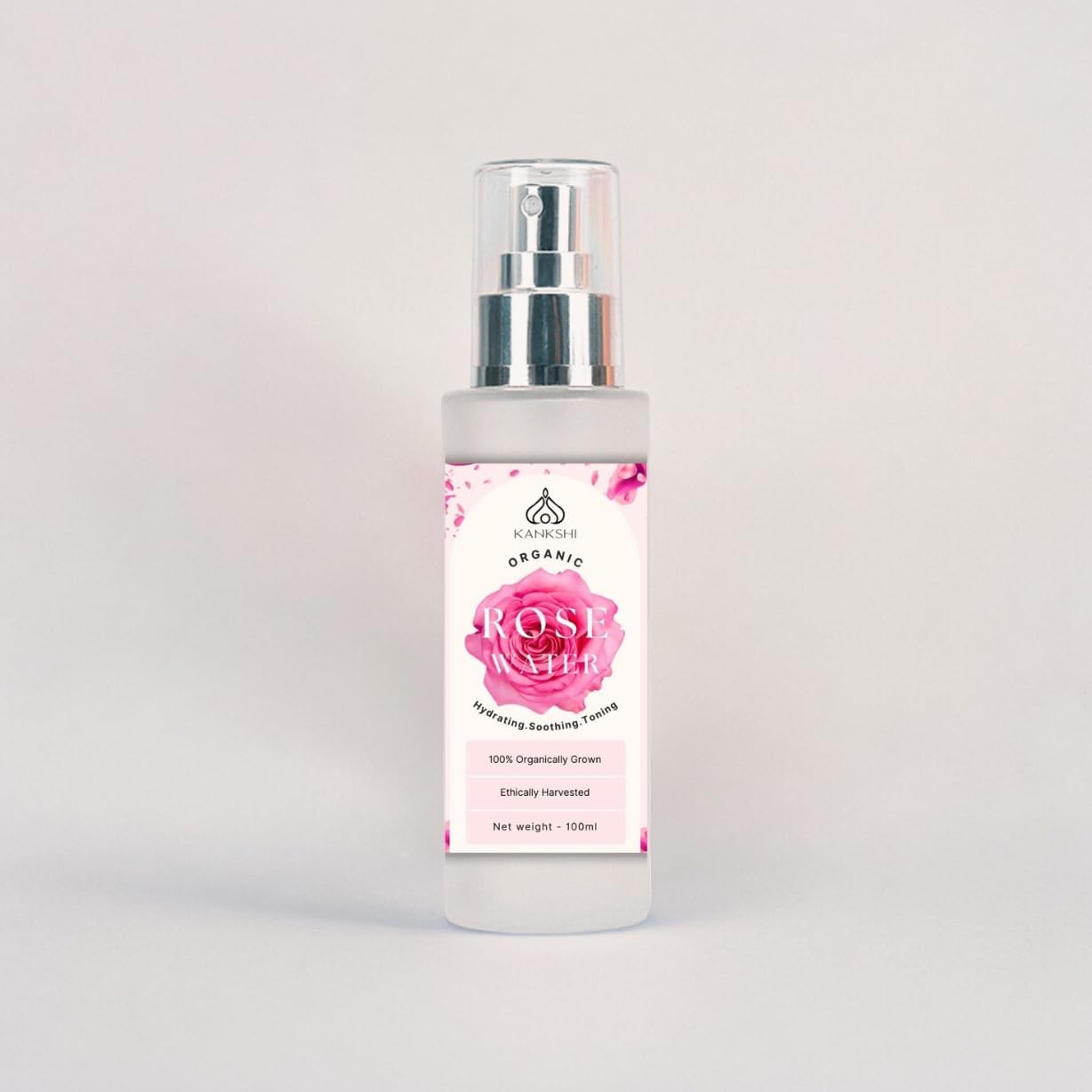 K A N K S H I ORGANIC 100% Natural and Ethically ROSE WATER for Daily Use Pack of 1(100 Ml)