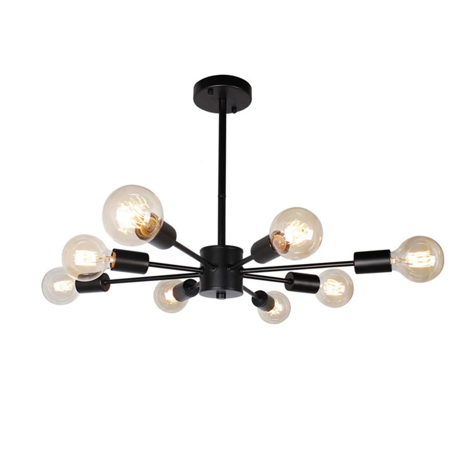 Suspension plafonnier industriel métal rétro cage de plafond 8 lumières E27 salon