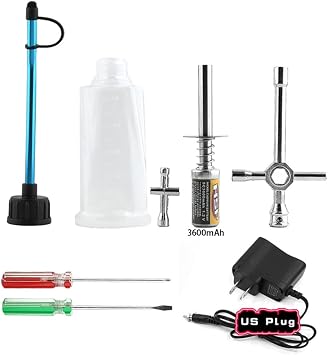 Nitro Engine Glow Plug Igniter Starter Tool Combo with Fuel Bottle & Repair Wrench Screwdriver Kit, Portable RC Starting Tools for 1/8 1/10 RC Crawler Truck Car Redcat HSP Traxxas Axial Kyosho