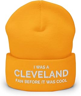 Hogue WS LLC I was A Cleveland Fan Before It was Cool Hat (Embroidered Cuffed Beanie) Gold